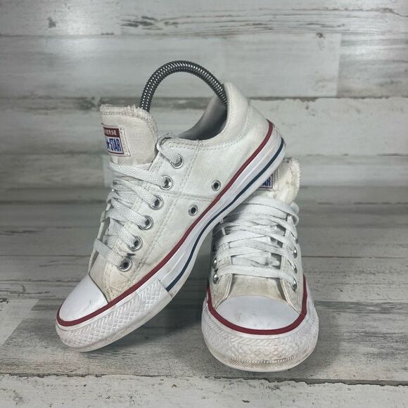 Converse Womens All Star‎ Ox Low Casual Sneaker Optical White Stripes Size 6.5 - Picture 5 of 8